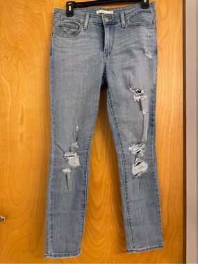 Levi's 711 Distressed Skinny Jeans